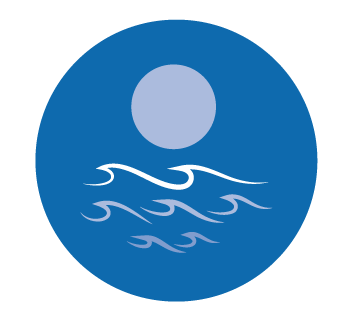icon depicting the sun over ocean waves