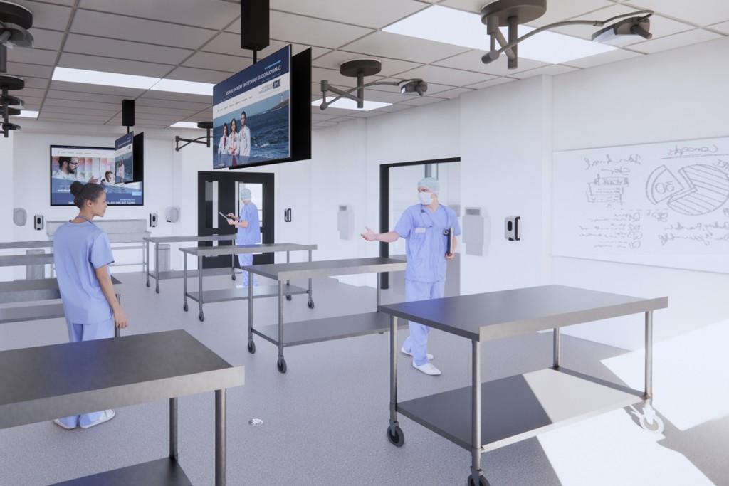 Rendering of the anatomy lab in the new Harold and Bibby Alfond Center for Health Sciences 